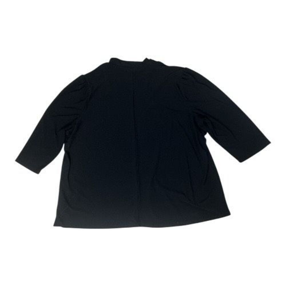 Women Stretchy Black Rhinestone Blouse Plus Size 2X Cut Out Pullover Mock Neck - Picture 5 of 10